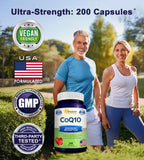 aSquared Nutrition CoQ10 botella de 200 cápsulas de suplemento