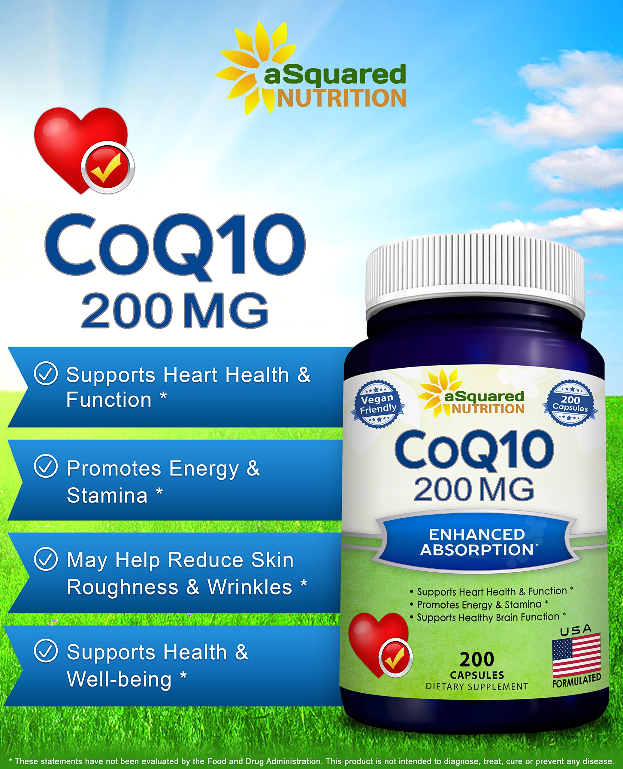 frascos transparentes con cápsulas veganas CoQ10 de alta absorción