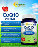 frascos transparentes con cápsulas veganas CoQ10 de alta absorción
