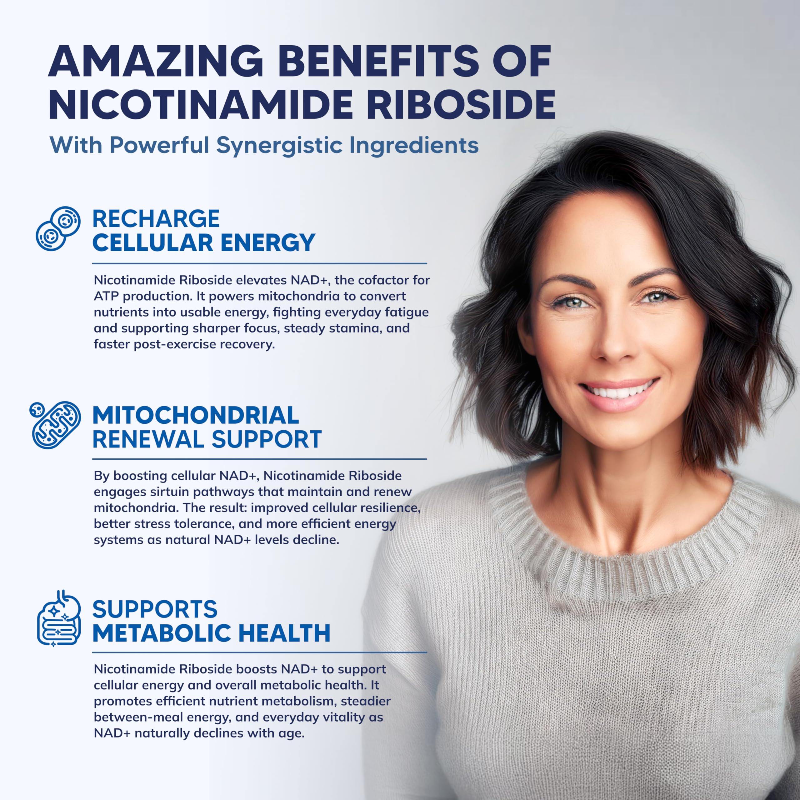 aSquared Nutrition NAD Resveratrol cápsulas fáciles de tragar para uso diario