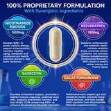 aSquared Nutrition NAD Resveratrol cápsulas en primer plano para energía sostenida