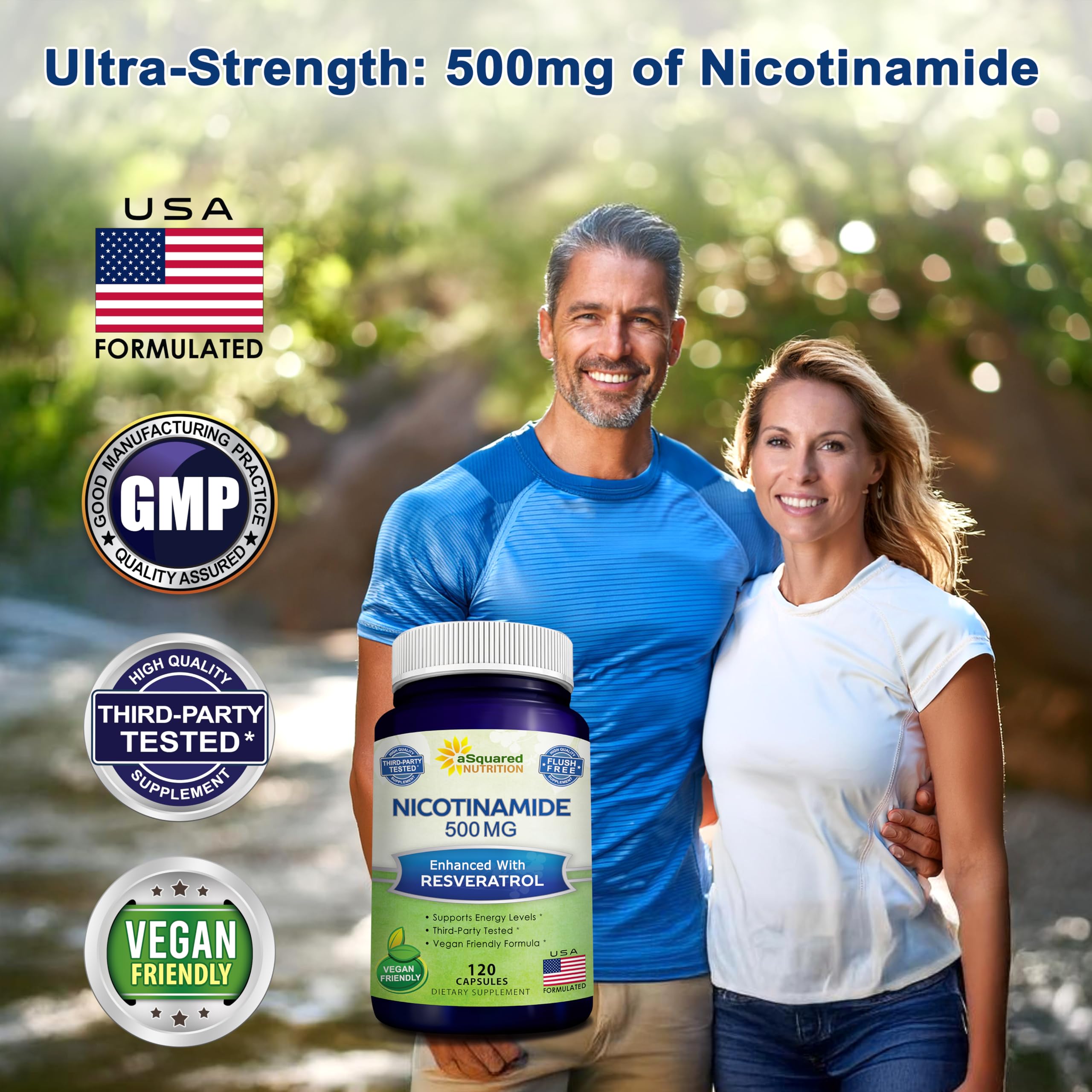 aSquared Nutrition Nicotinamida con Resveratrol, caja externa, presentación completa para tienda