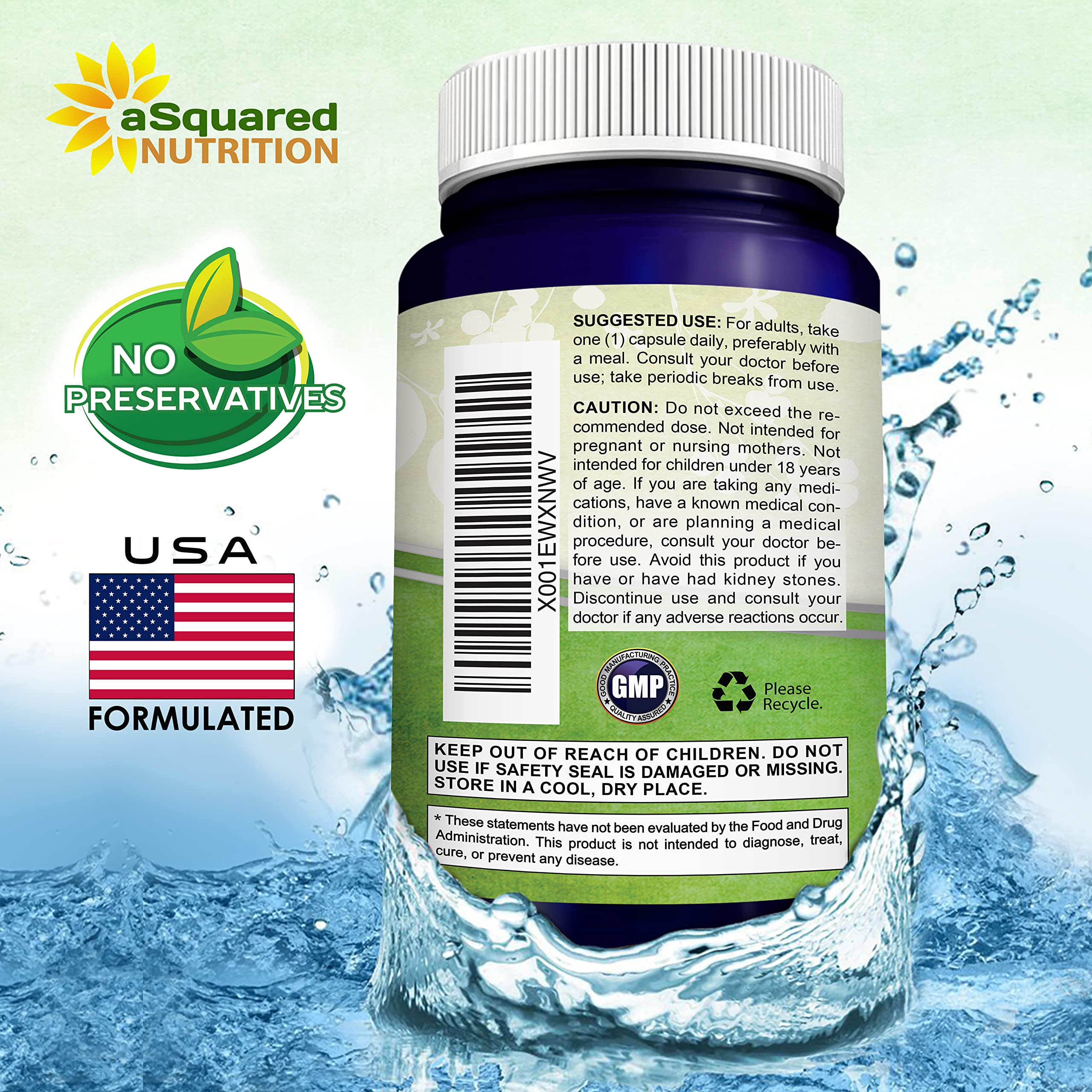 Producto sin conservantes ni gluten, aSquared Nutrition