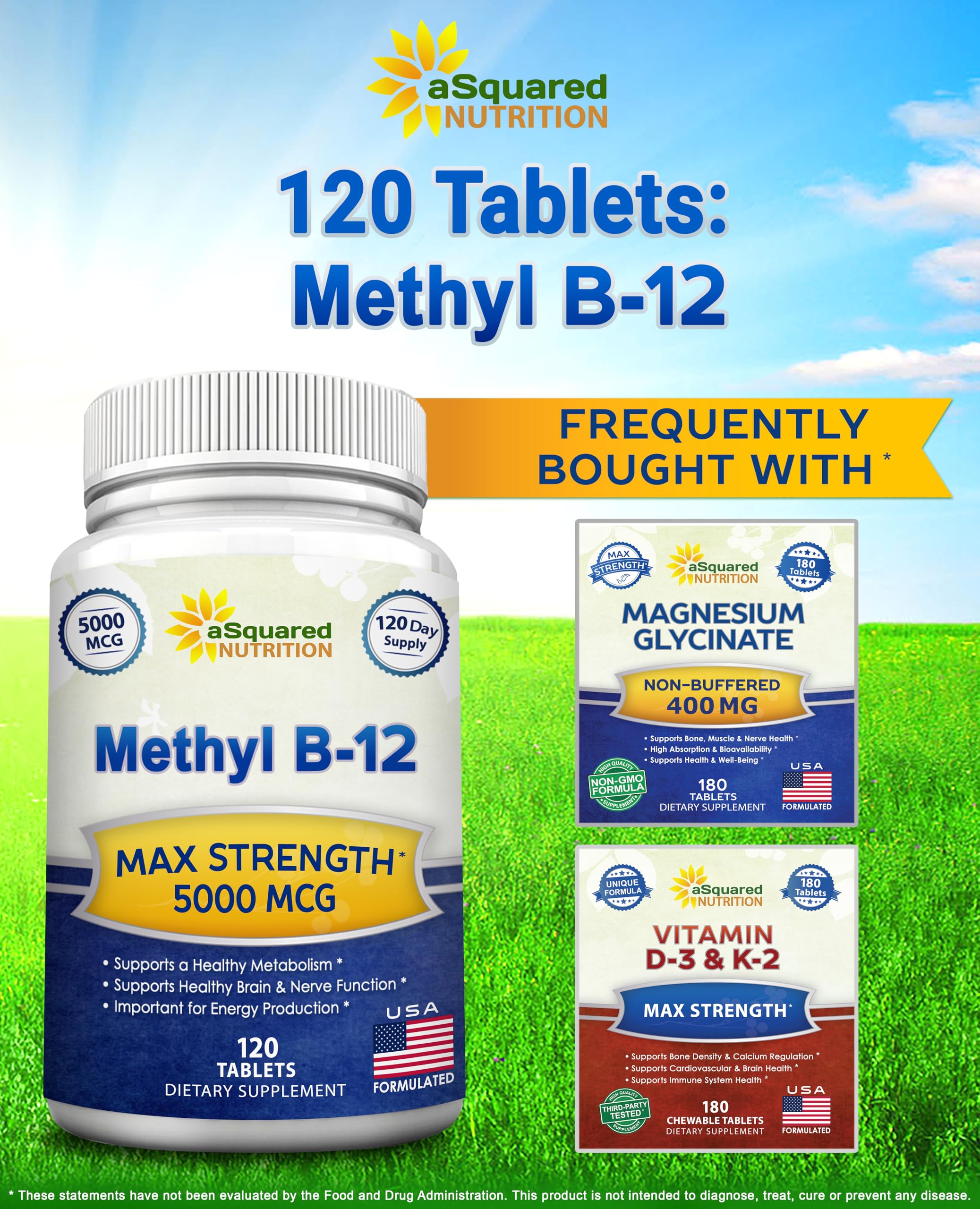 aSquared Nutrition Vitamina B12 5000 mcg, tabletas para viaje con uso práctico.