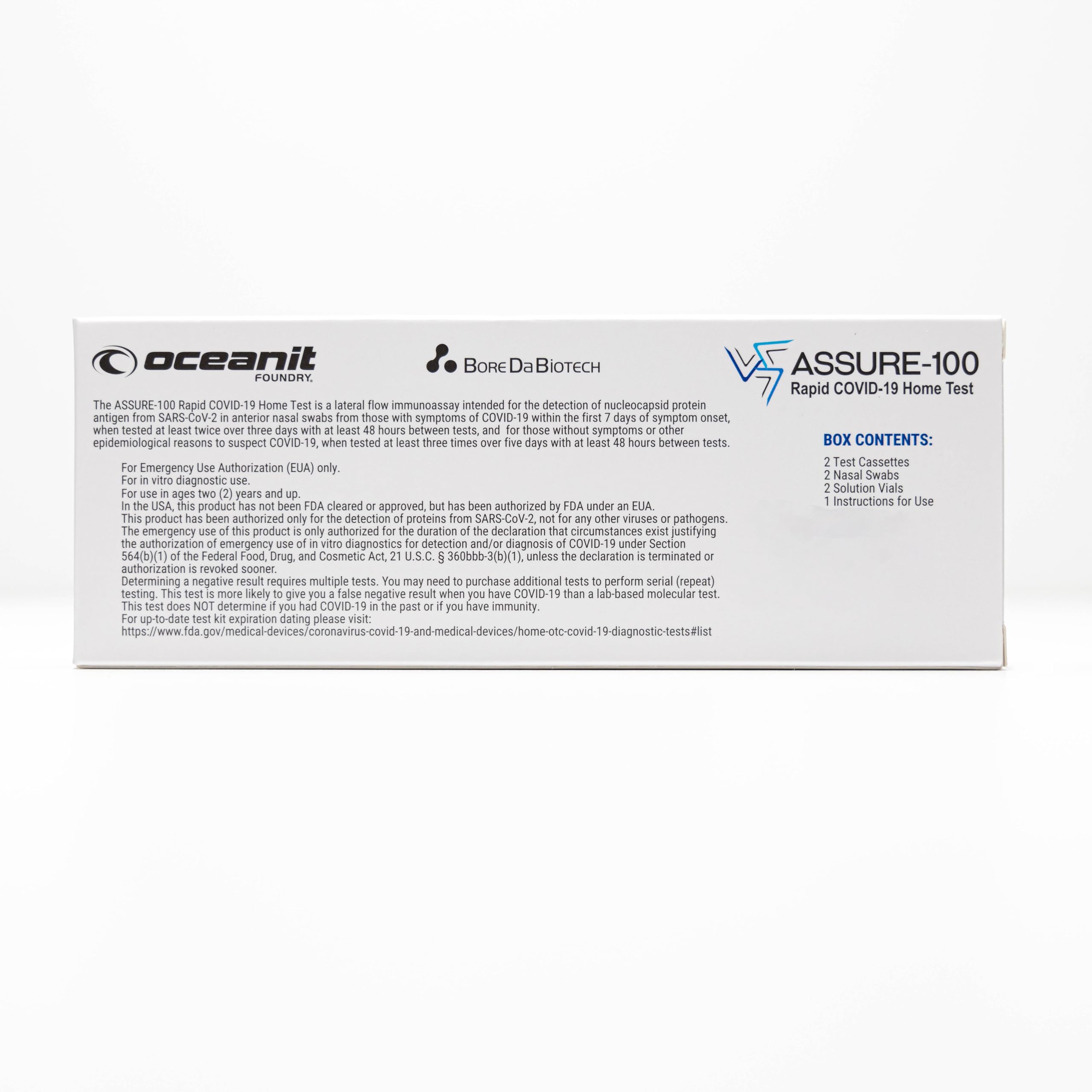 ASSURE-100 caja seis pruebas para viajes y regreso a clases.