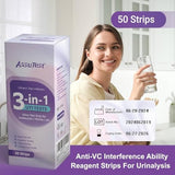 AssuTest UTI Test Strips: tira sumergida en orina para lectura rápida