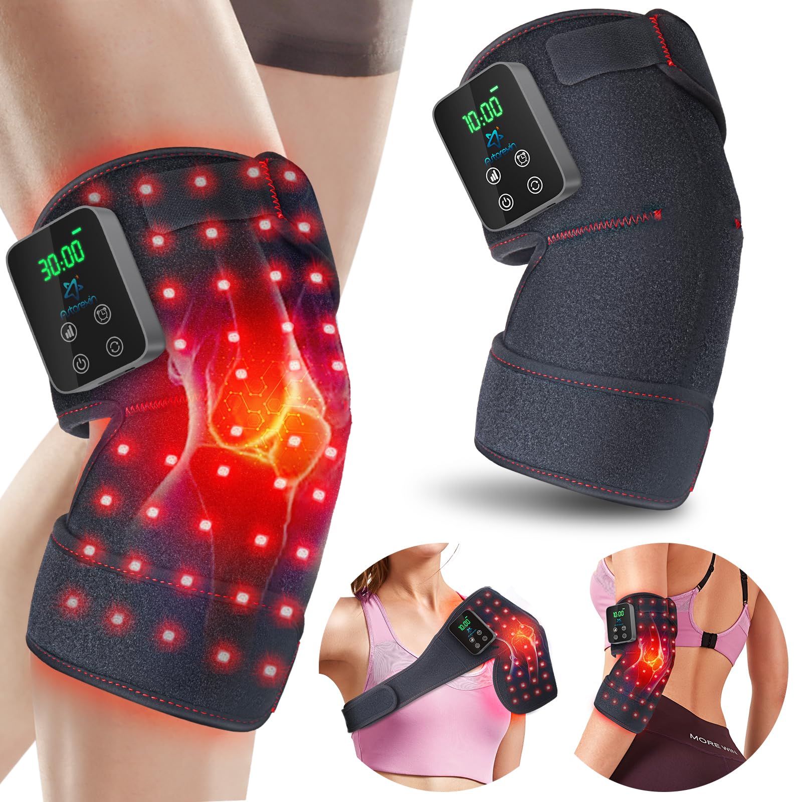 Astarexin banda de rodilla con LED 660nm y 850nm para cuidado diario.