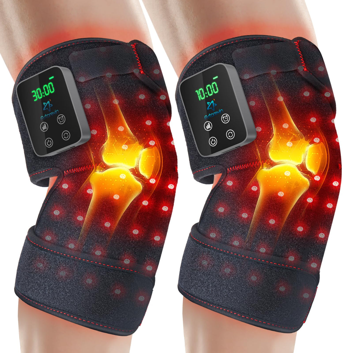 Astarexin cinta rodilla con 72 LEDs para cobertura total.
