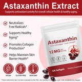 Etiqueta frontal de Astaxanthin con información clara del producto.