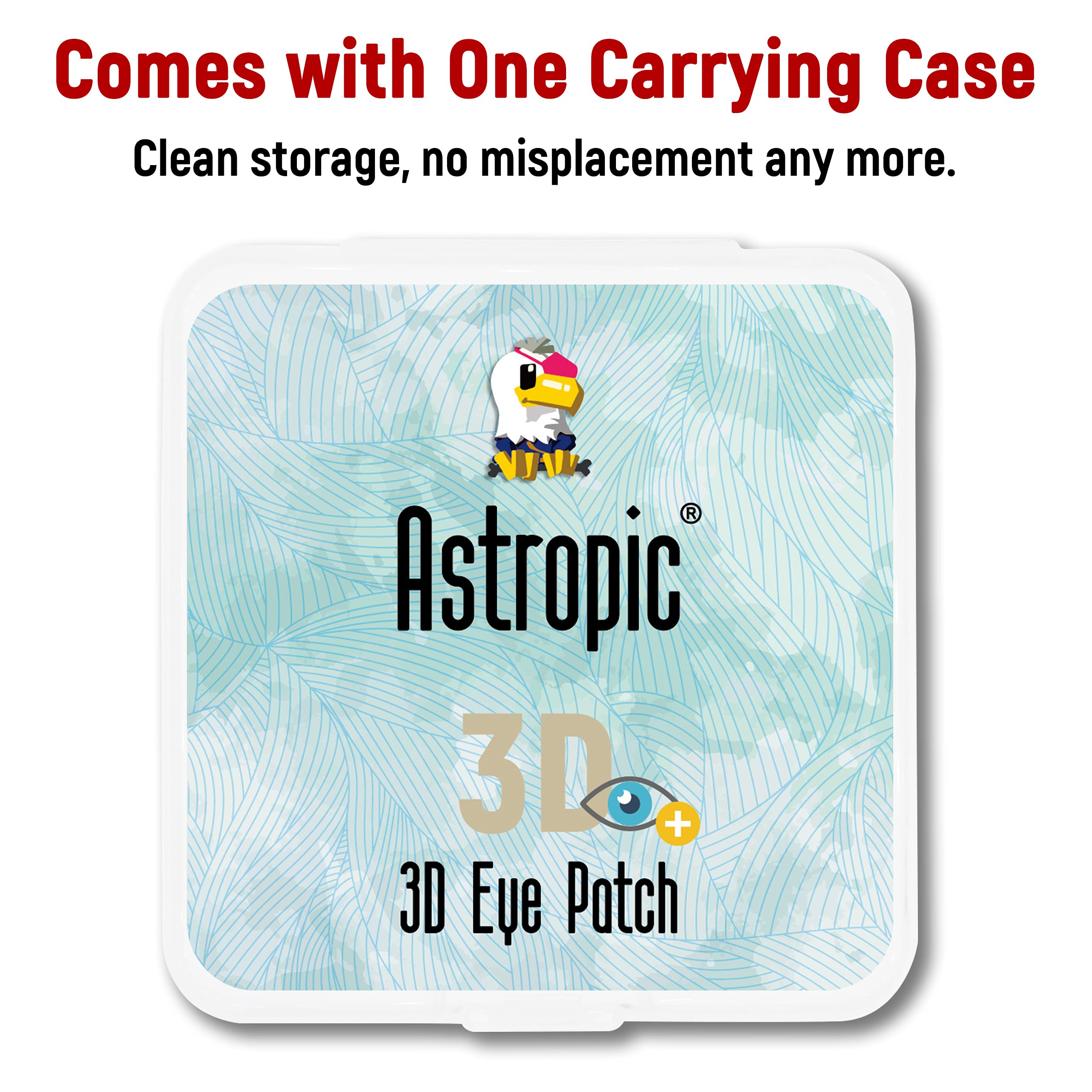Astropic parche ocular 3D seda izquierda, ideal para uso cotidiano con gafas