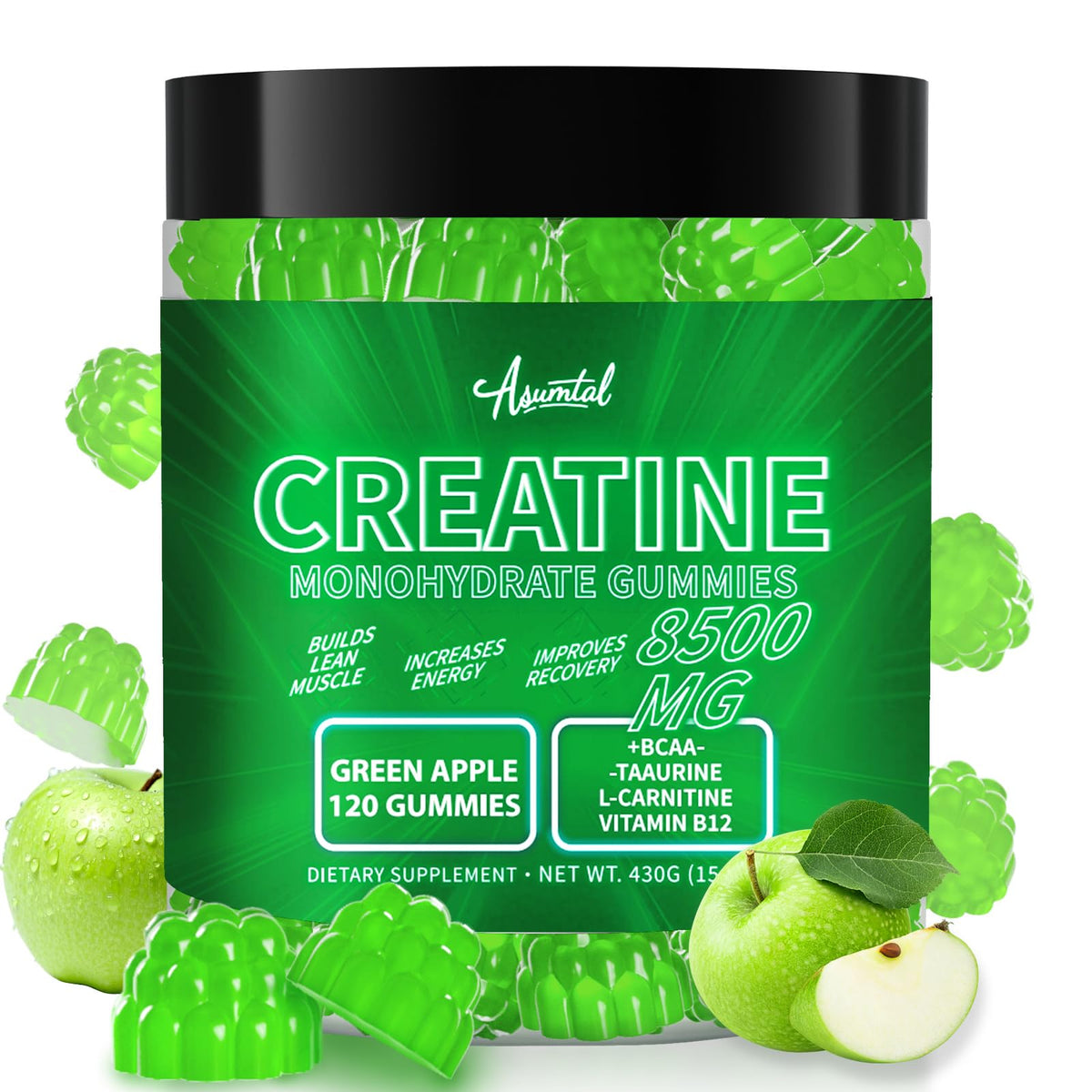 Asumtal gominolas de creatina, empaque práctico para entrenar