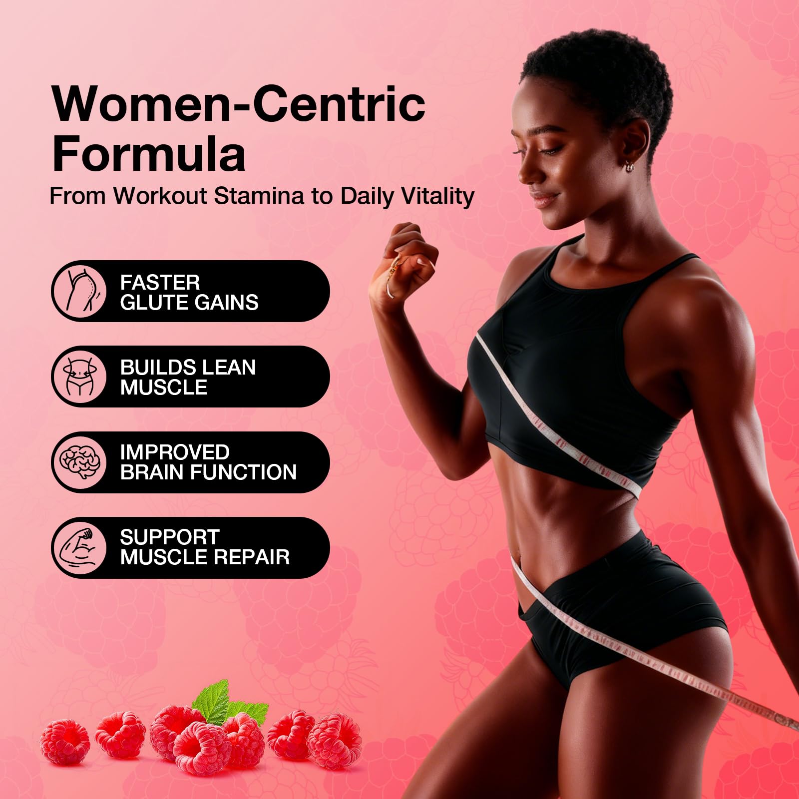 Asumtal Creatine gummies frambuesa, uso diario para apoyo muscular y recuperación.