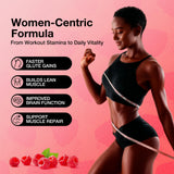 Asumtal Creatine gummies frambuesa, uso diario para apoyo muscular y recuperación.