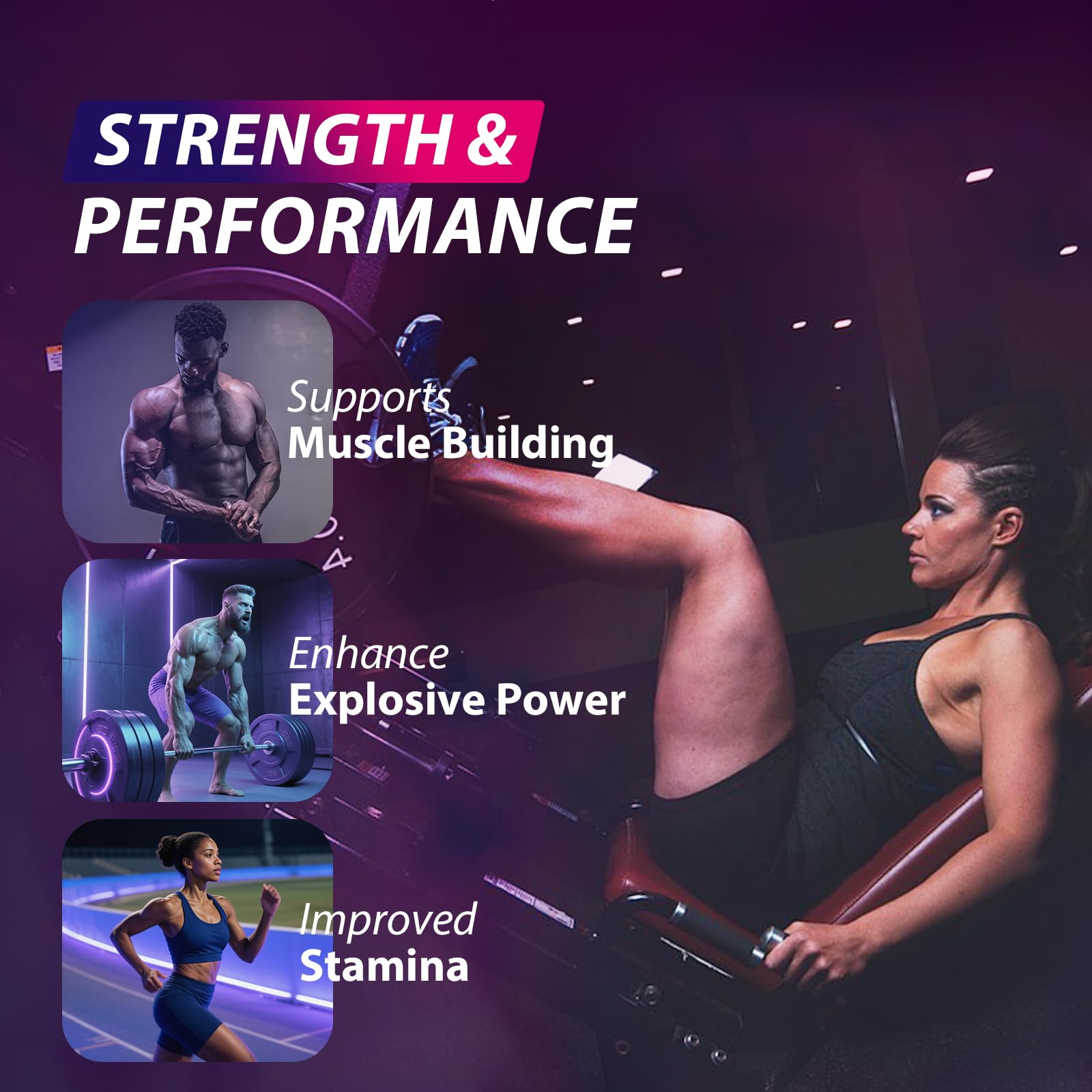 Asumtal Creatine Monohydrate Gummies gominolas en la palma para entrenamiento diario