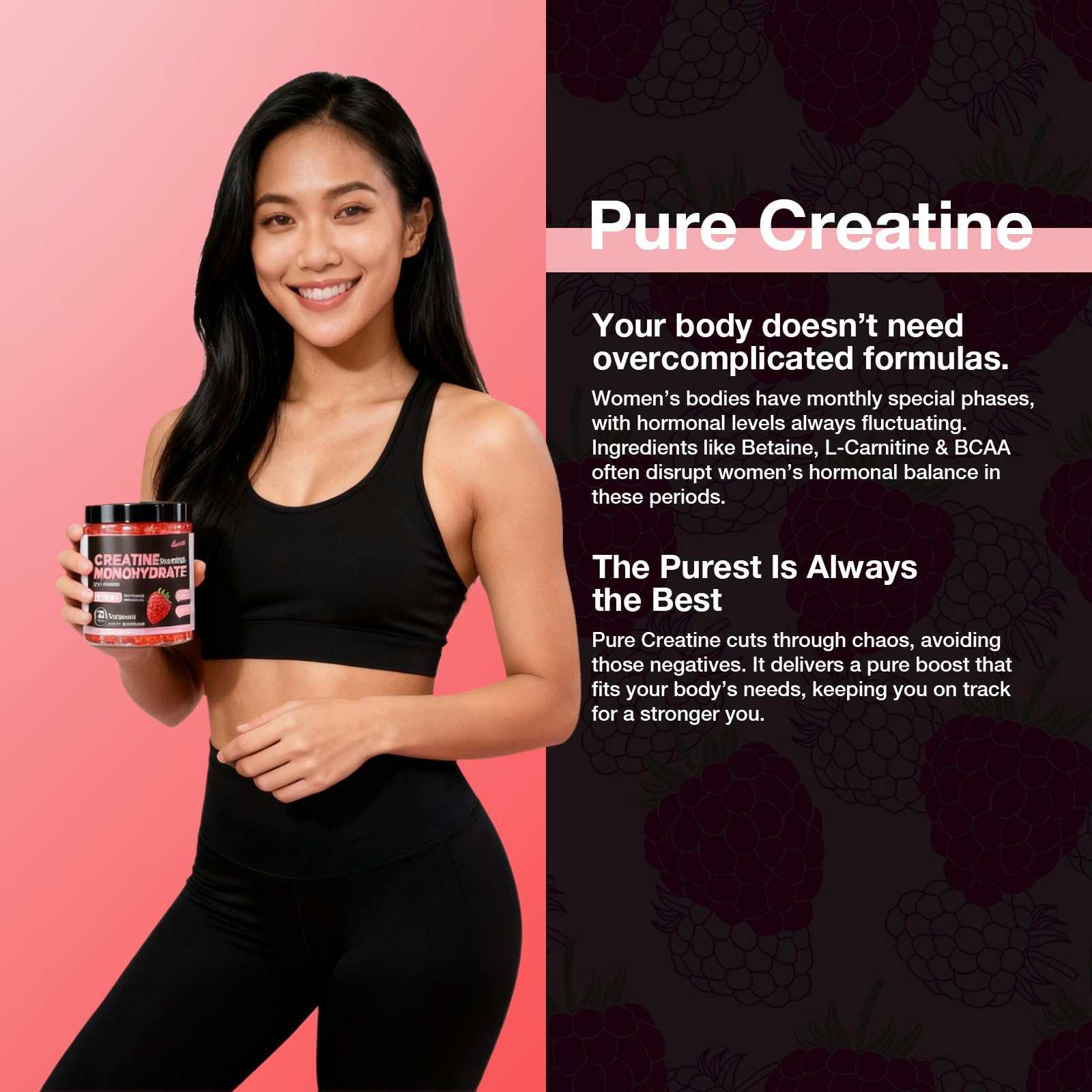 Asumtal Creatine vegan sin azúcar, opción limpia para estilo de vida activo.