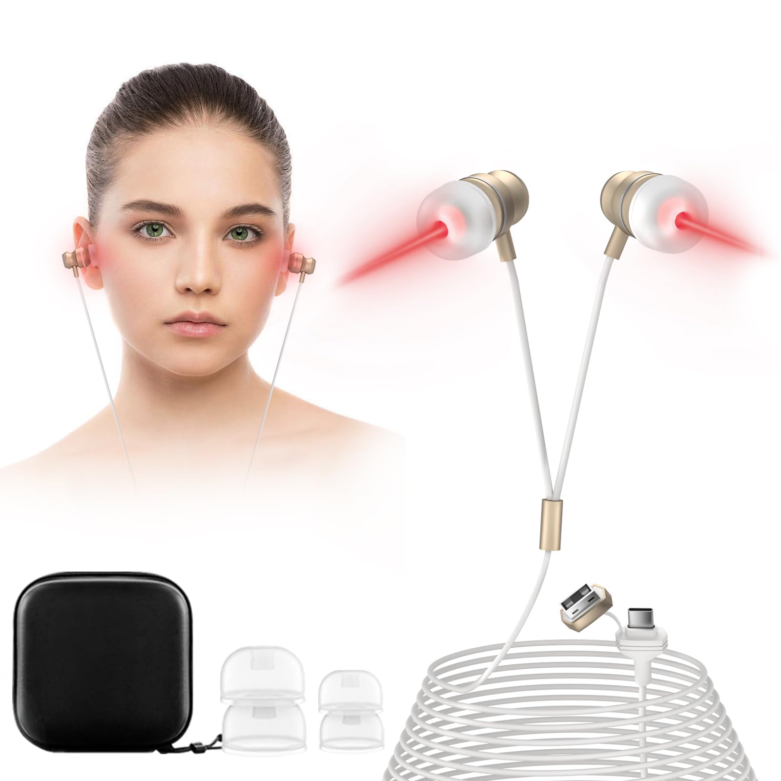 aswaysun: luz roja 650nm para oídos, uso diario cómodo y seguro
