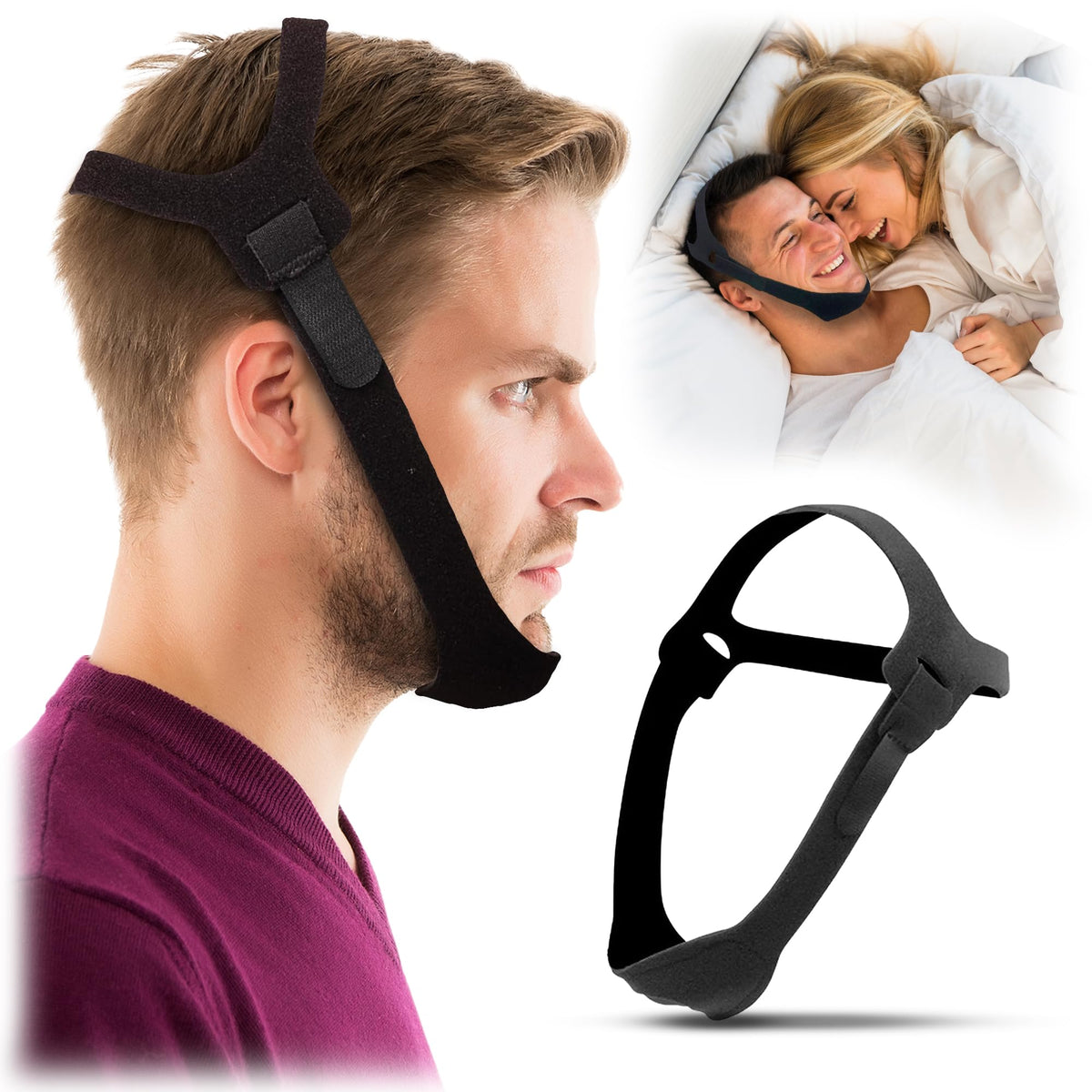 Atavyst cinta barbilla CPAP en neopreno, ajuste cómodo para dormir mejor.