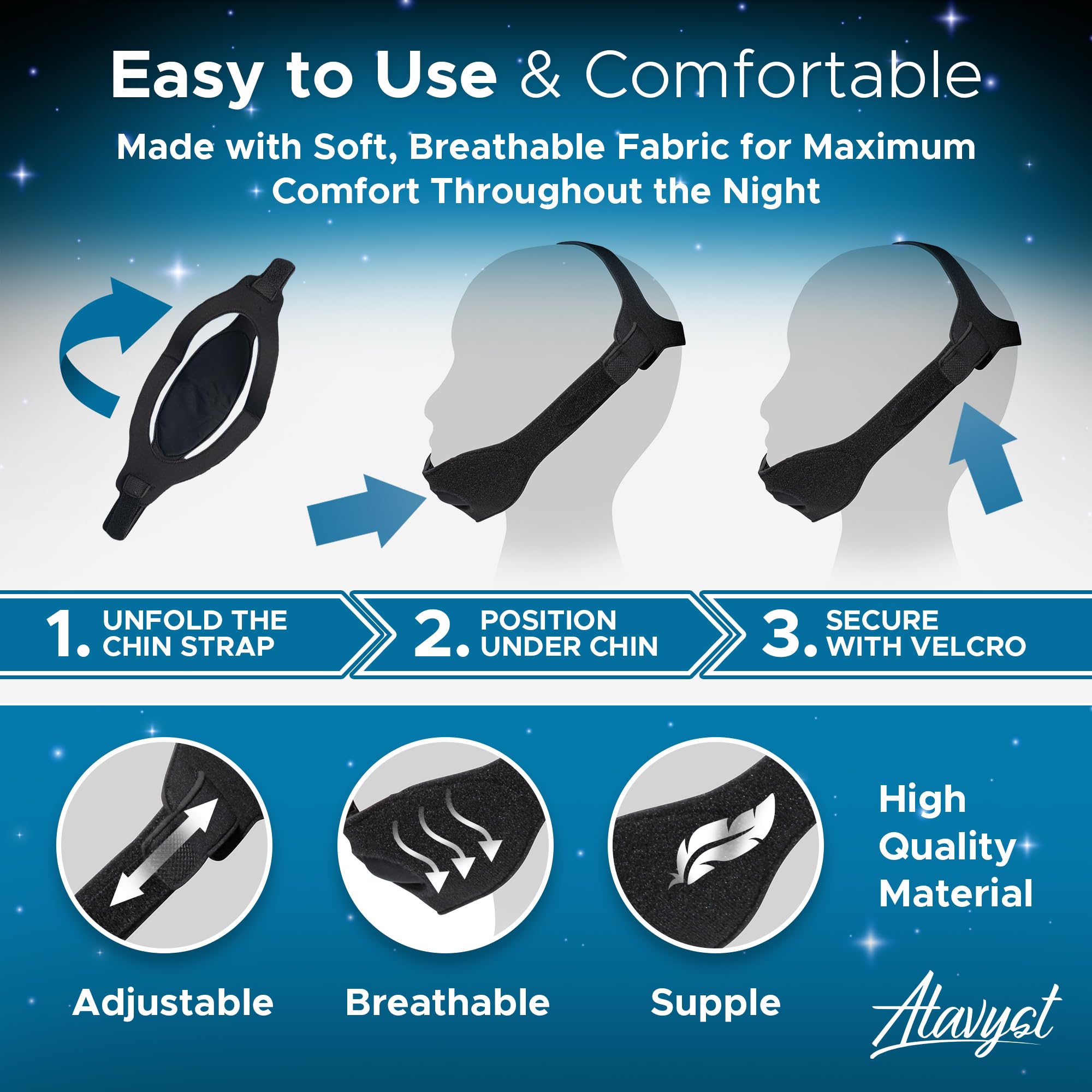 Atavyst compatibilidad con mascarillas CPAP sin interferencias.