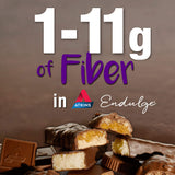 Fibra de 6 g por barrita Atkins Endulge Caramel Nut Chew Bar.