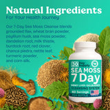 Atlantic Naturals cápsulas de musgo marino con trébol rojo para nutrición diaria.