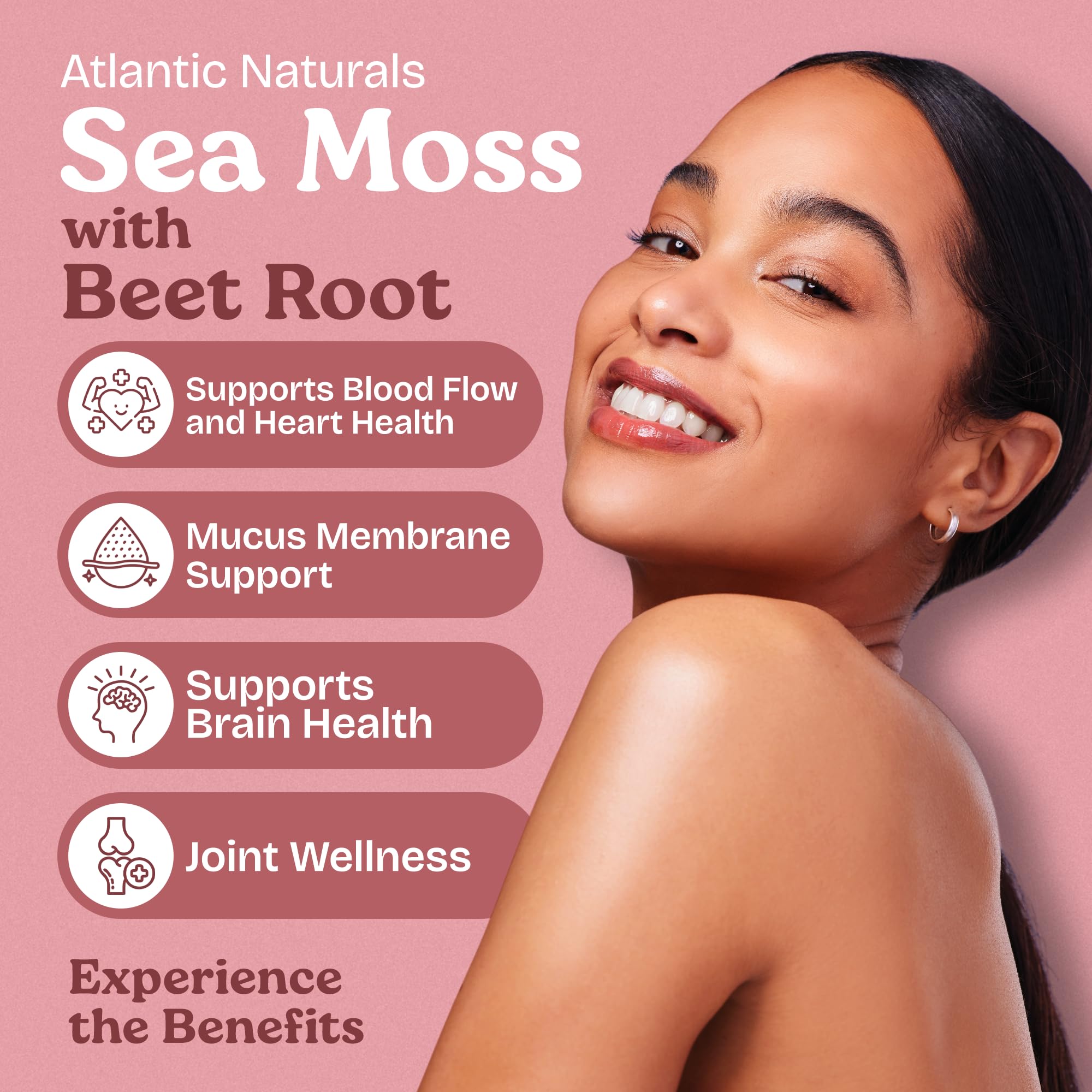 Atlantic Naturals Musgo de Mar Irlandés con Remolacha, etiqueta visible mostrando ingredientes clave.
