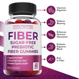 Envase con textura suave de gominolas de fibra Atlantis Nutrition para consumo cómodo.