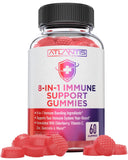 Atlantis Nutrition gominolas inmunidad 8-en-1 en bote para uso diario.