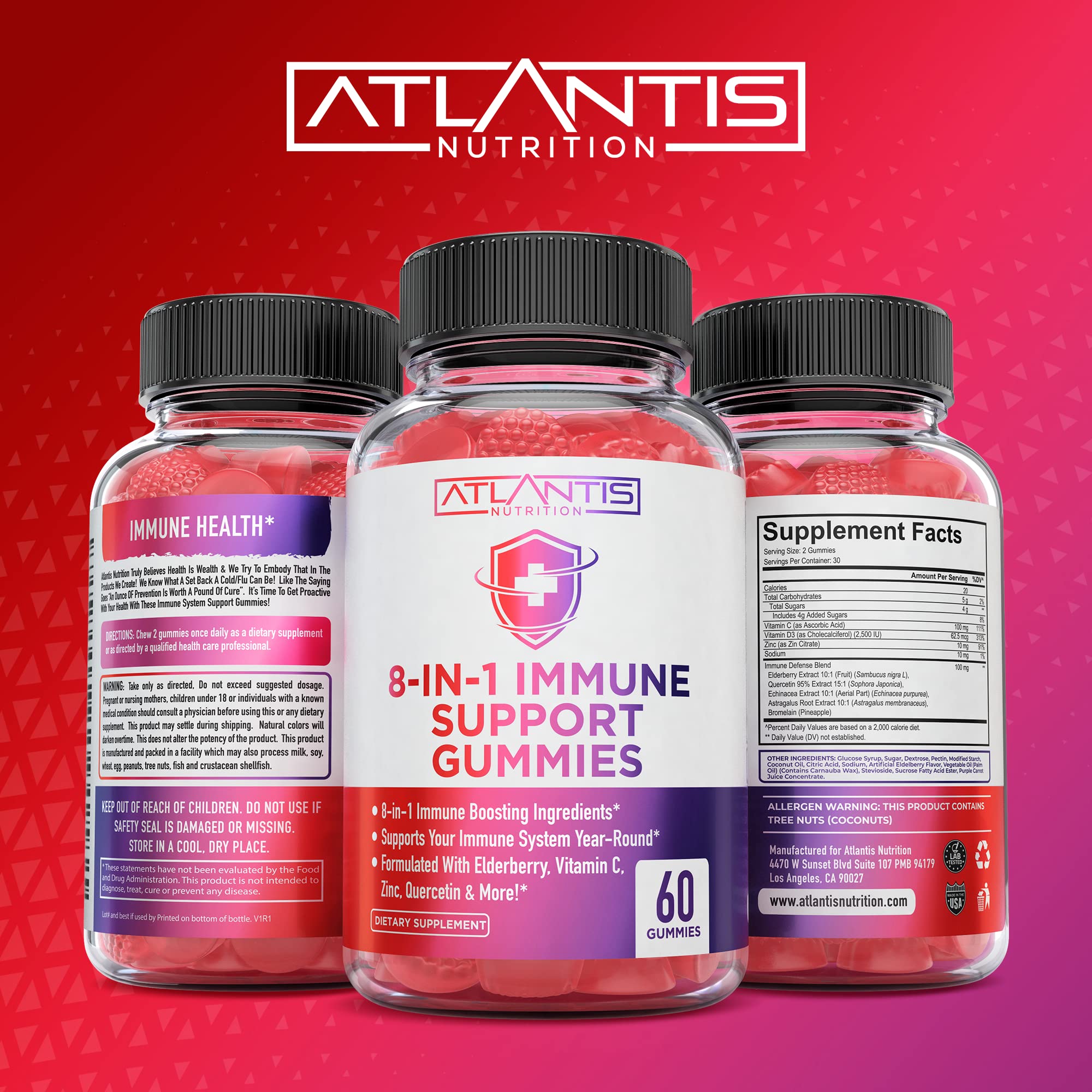 Uso diario Atlantis Nutrition gominolas para adultos y niños.