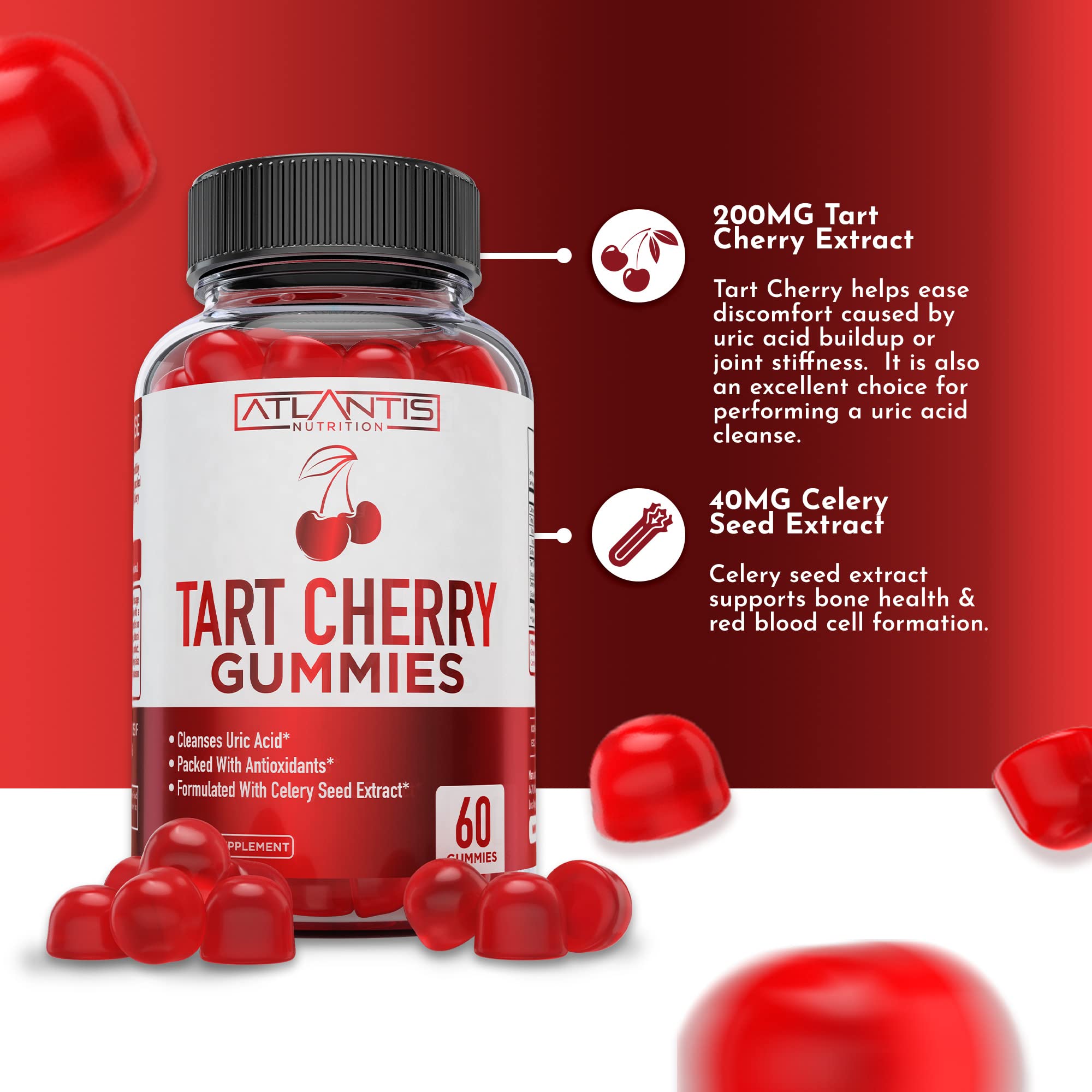Atlantis Nutrition gomitas con extracto de apio, aporte mineral diario.