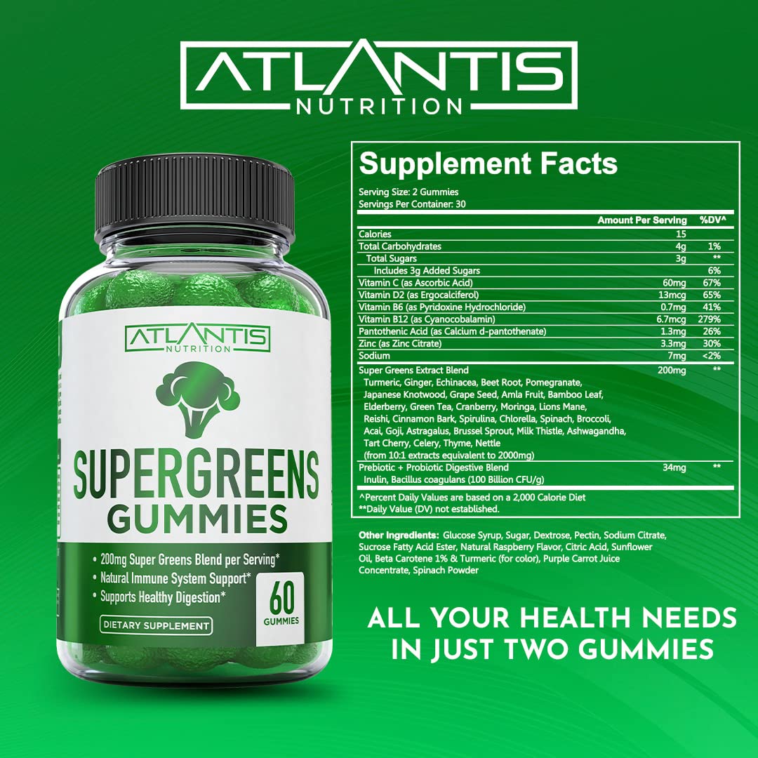 Gomitas para salud intestinal: prebióticos y probióticos en Atlantis Nutrition.