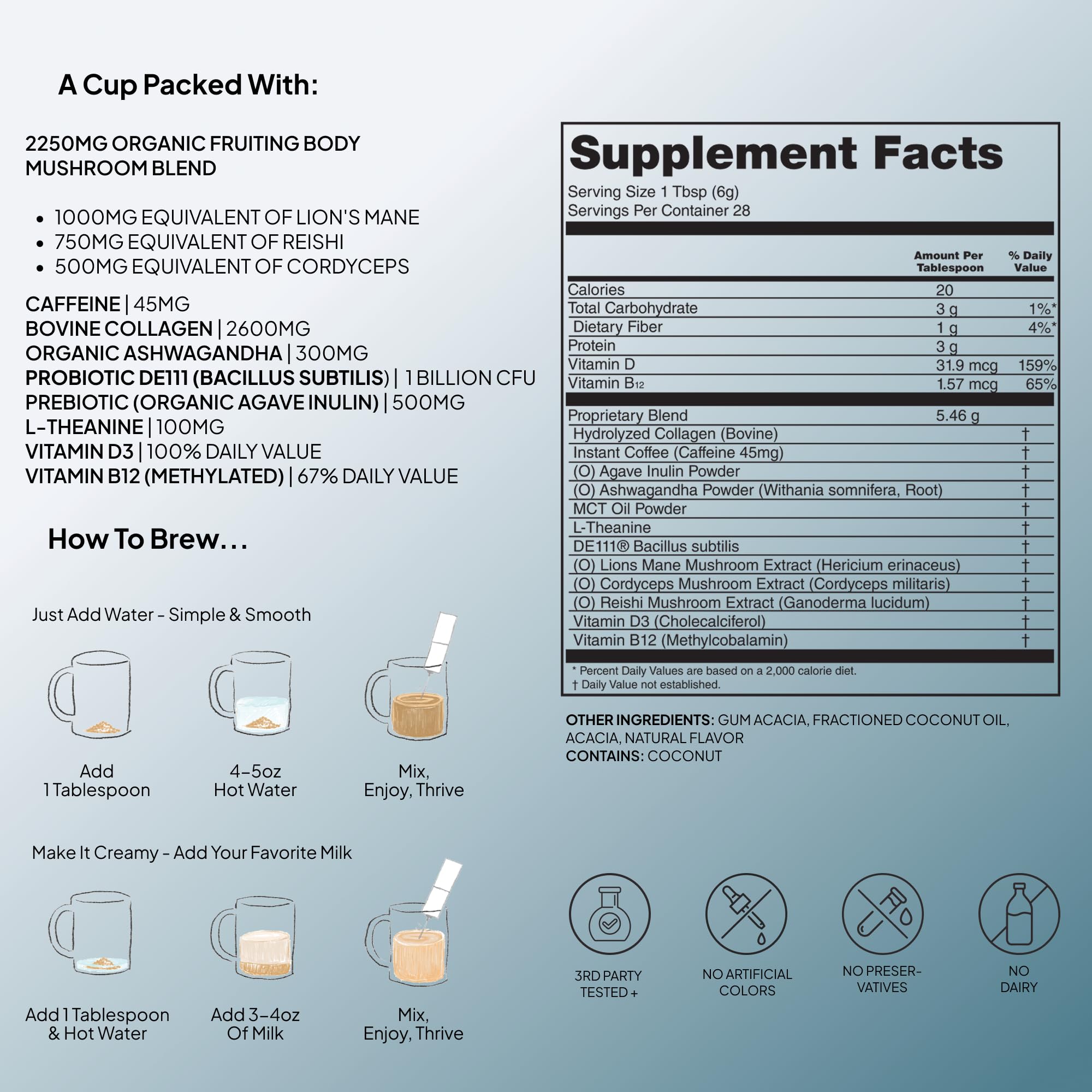 Atlas Coffee Club Superblend con cordyceps para energía sostenida.