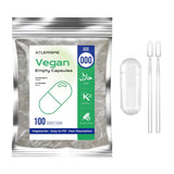 ATLEMISME cápsulas veganas vacías tamaño 000 100, ideales para relleno casero.