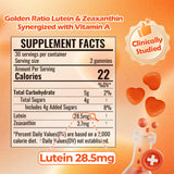 ATLEMISME Lutein Gummies etiqueta clara, destaca ingredientes veganos y ausencia de OMG
