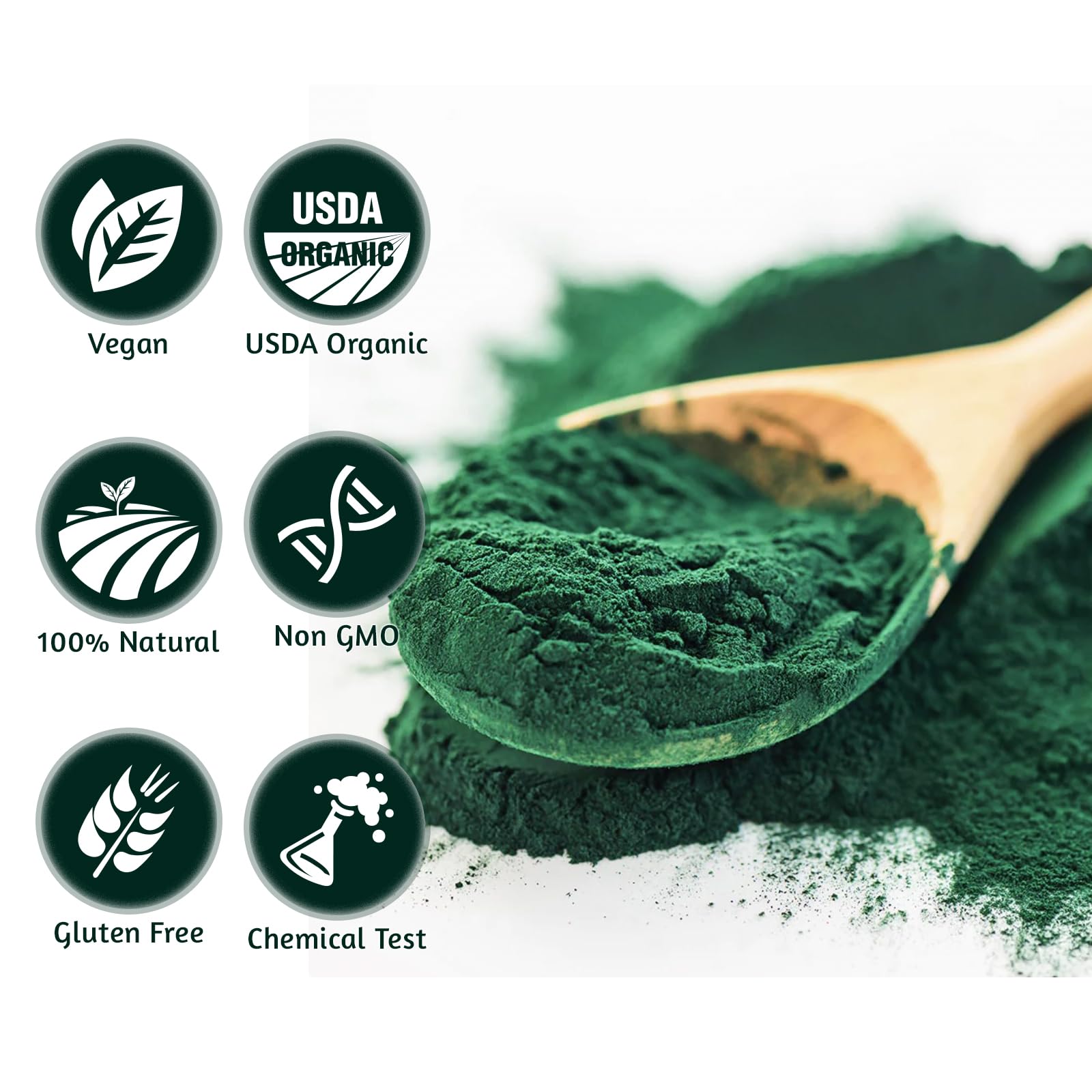 ATNreuro polvo de espirulina para smoothies, sabor suave y disolución rápida