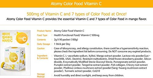 Frutas y polvo ATOMY Colorfood Vitamina C listos para mezclar
