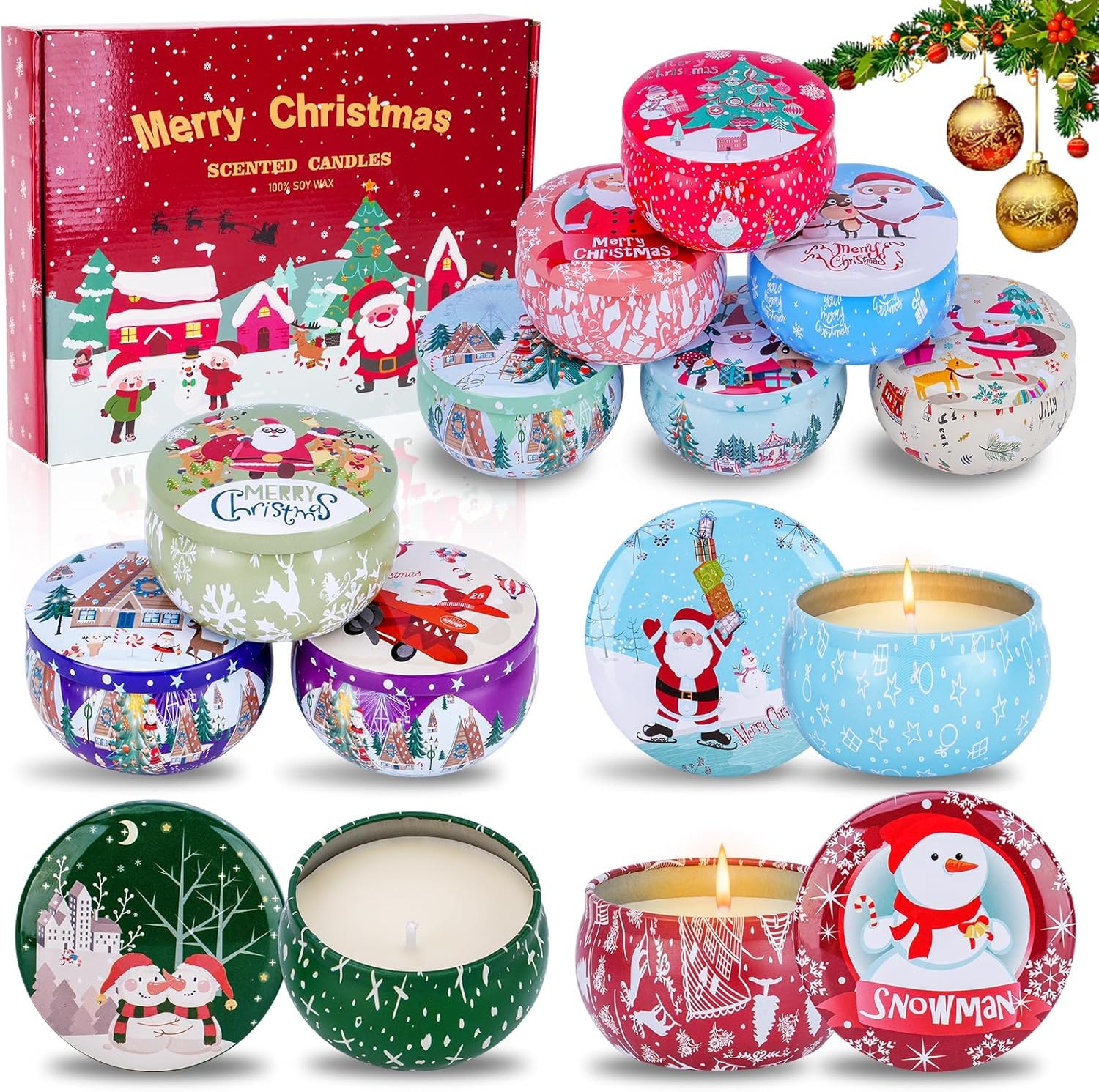 Velas atranquikk navideñas en estuche regalo para el hogar