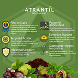 Atrantil embalaje, lectura de ingredientes clave como polifenoles para confianza.