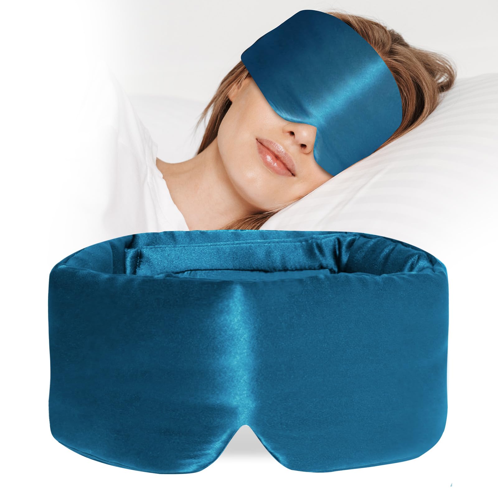 ATreebay máscara de seda para dormir, frente, suavidad que reduce la fricción facial.