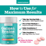 Attain Nutrients Creatine Chews sabor fresa limonada para energía rápida.