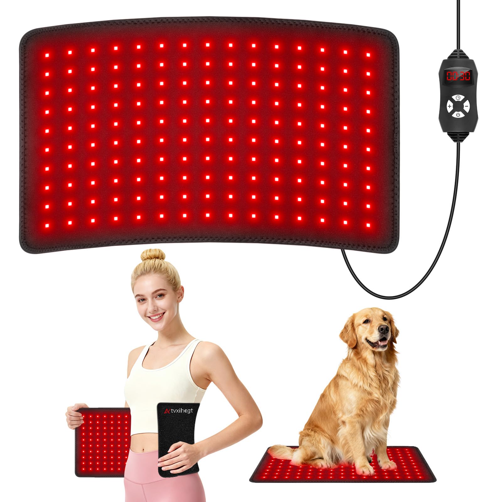 Atvxihegt banda de terapia de luz roja 20 pulgadas sobre piel para cobertura cómoda.