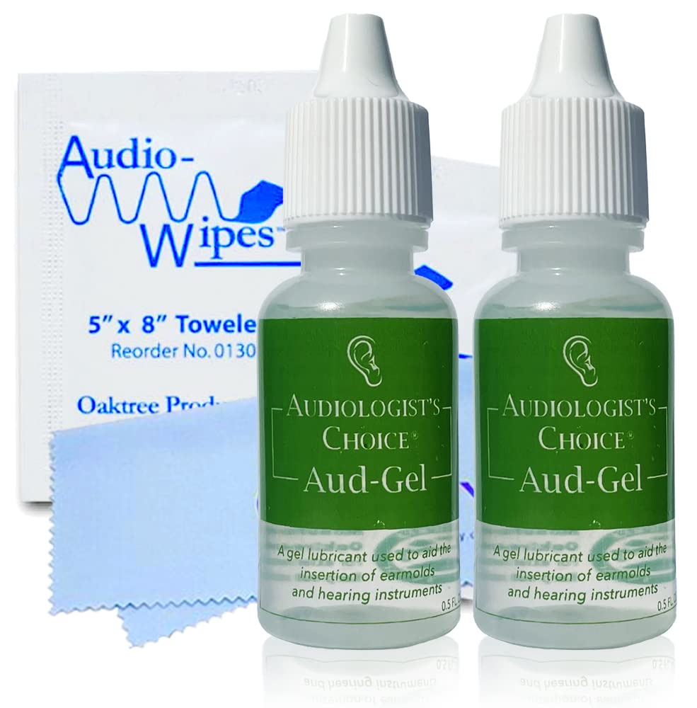 Aud-Gel de Audiologist's Choice, botella de 0,5 onzas, facilita la inserción y mejora el sello acústico.