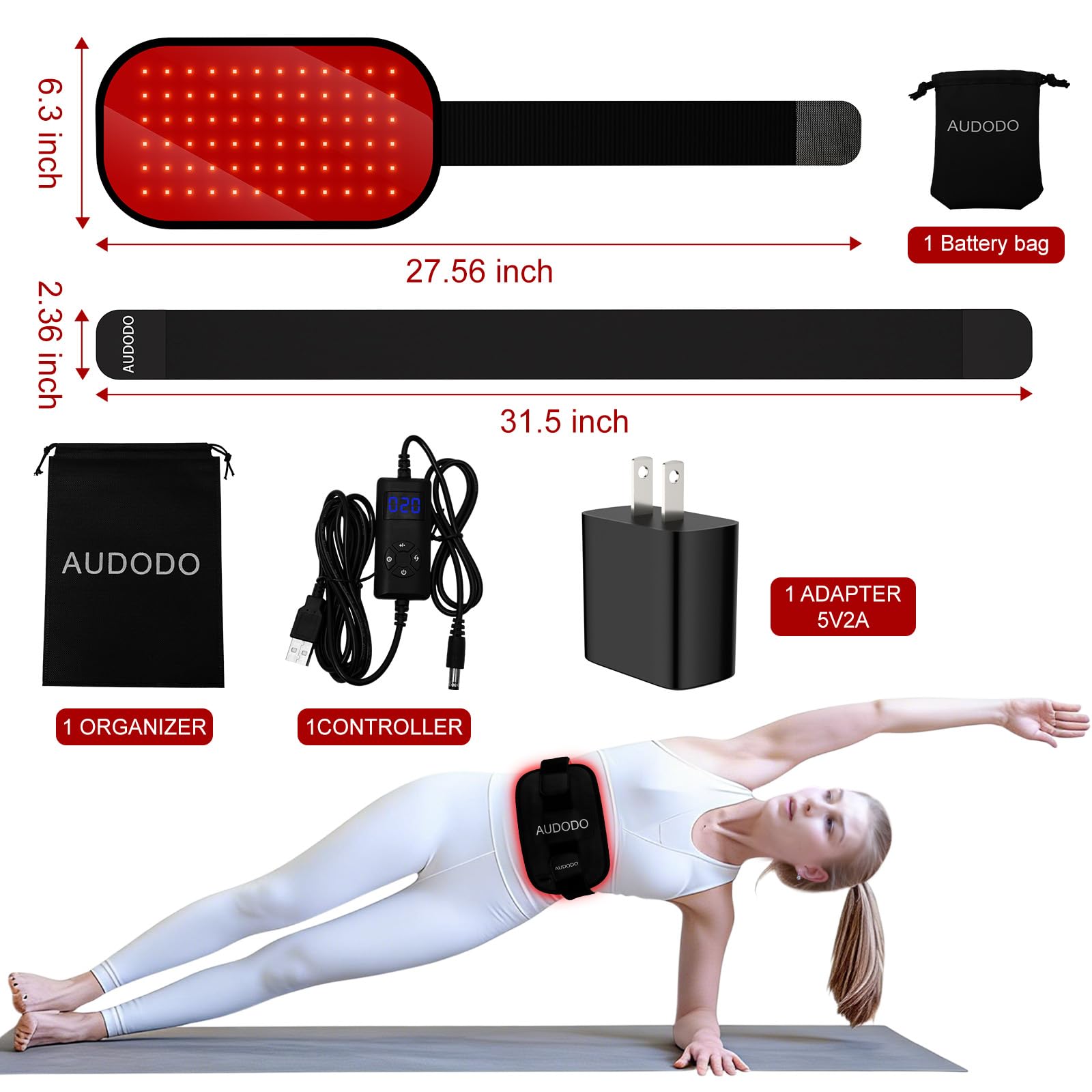 AUDODO controlador con cable USB, ajuste preciso de tiempo e intensidad.