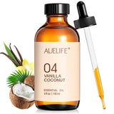 Auelife Aceite Vanilla Coconut, botella de 118 ml para difusor, aroma suave y duradero.