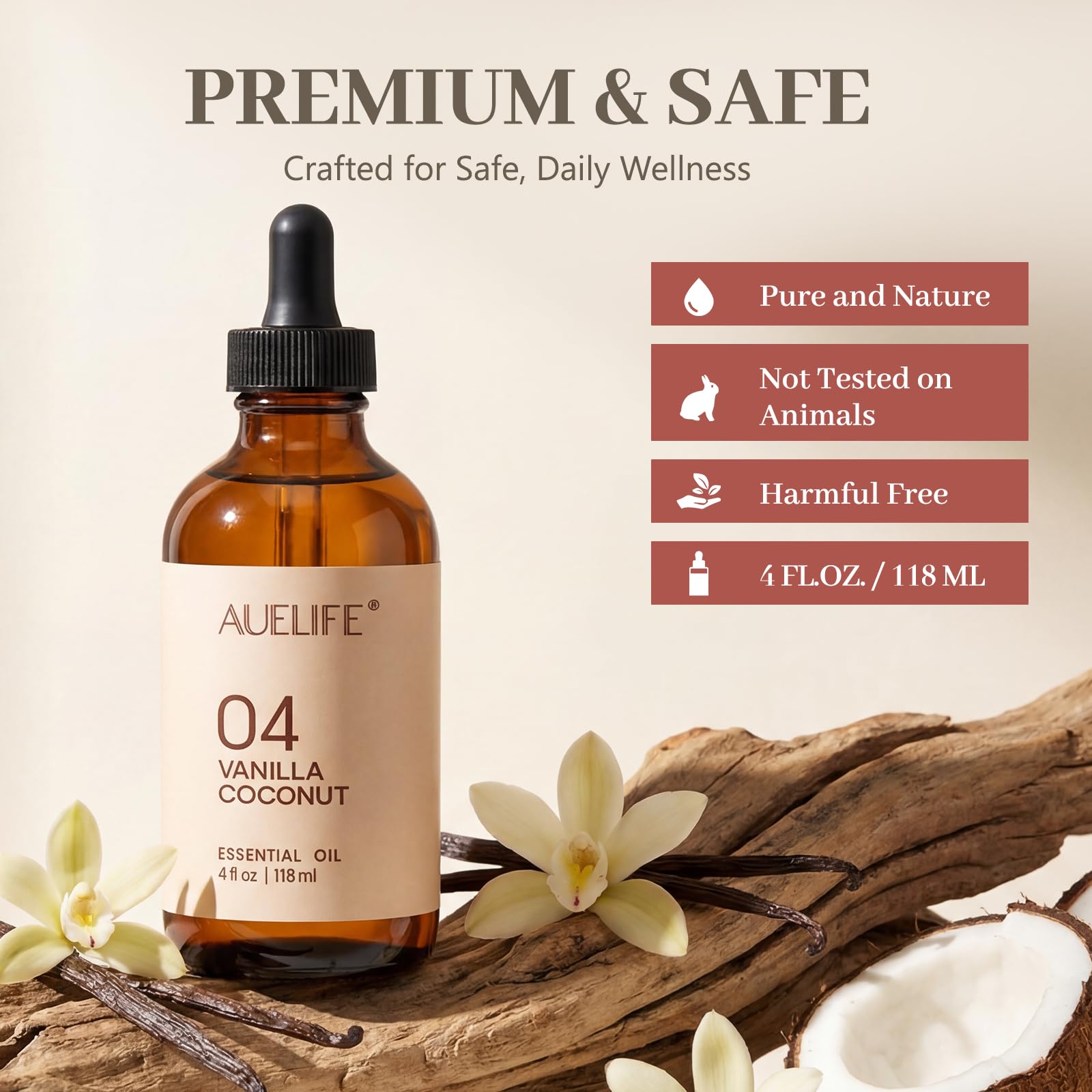 Auelife Aceite Vanilla Coconut para jabones, mejora la experiencia sensorial.