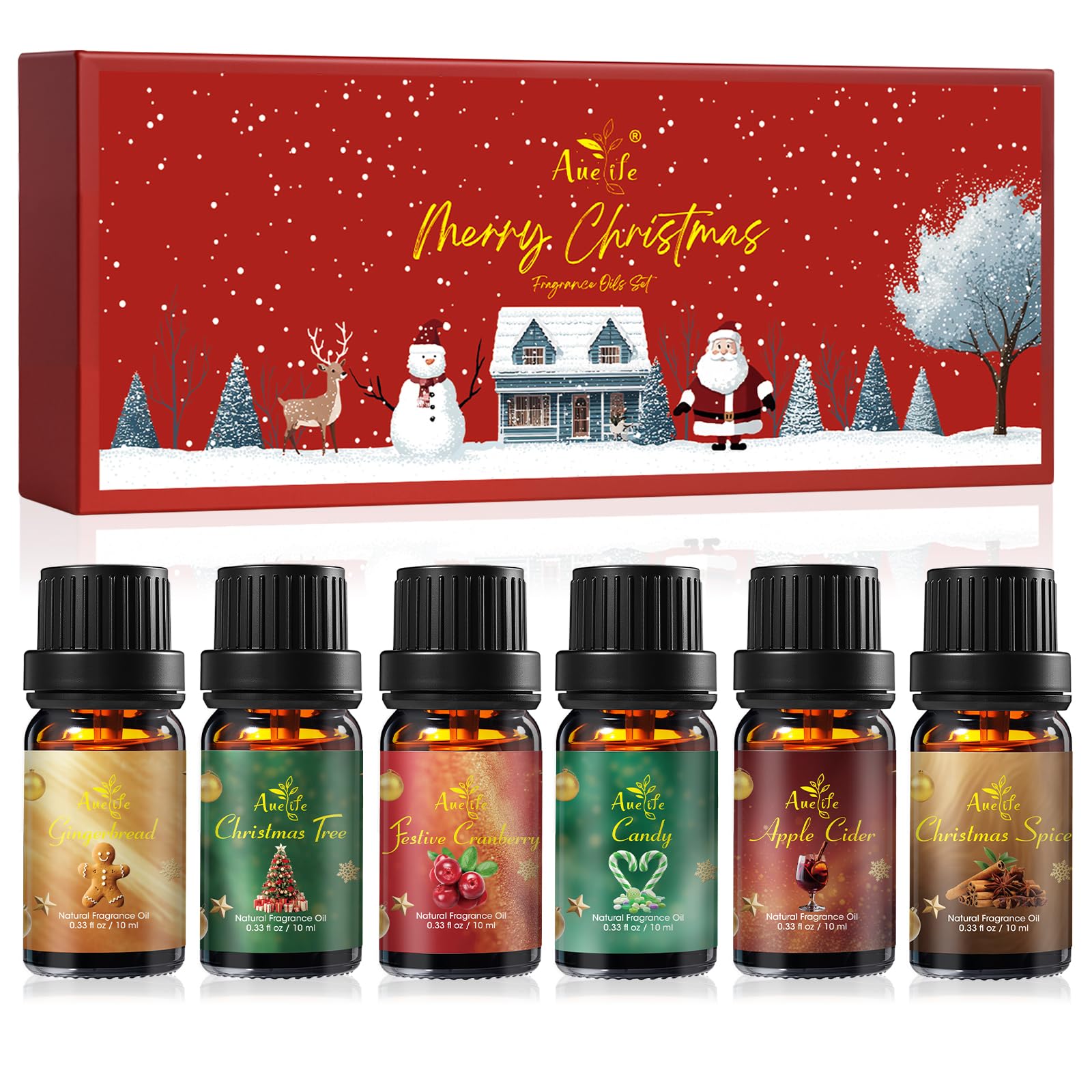 Auelife set de aceites esenciales Invierno difusor para crear aromas navideños en casa