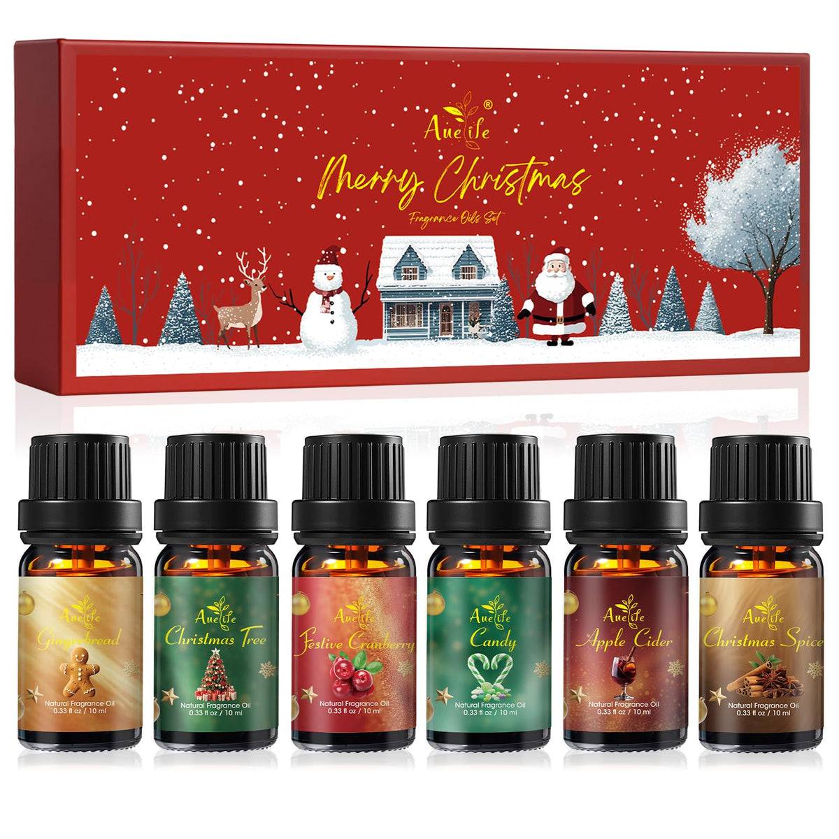 Auelife set de aceites esenciales Invierno difusor para crear aromas navideños en casa