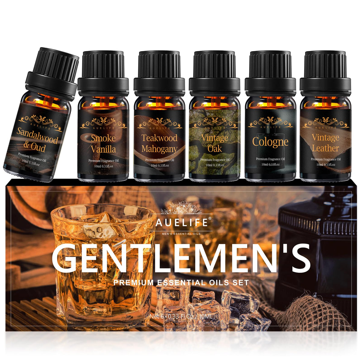 Auelife Conjunto de Aceites Masculinos para Difusor: ambientación premium