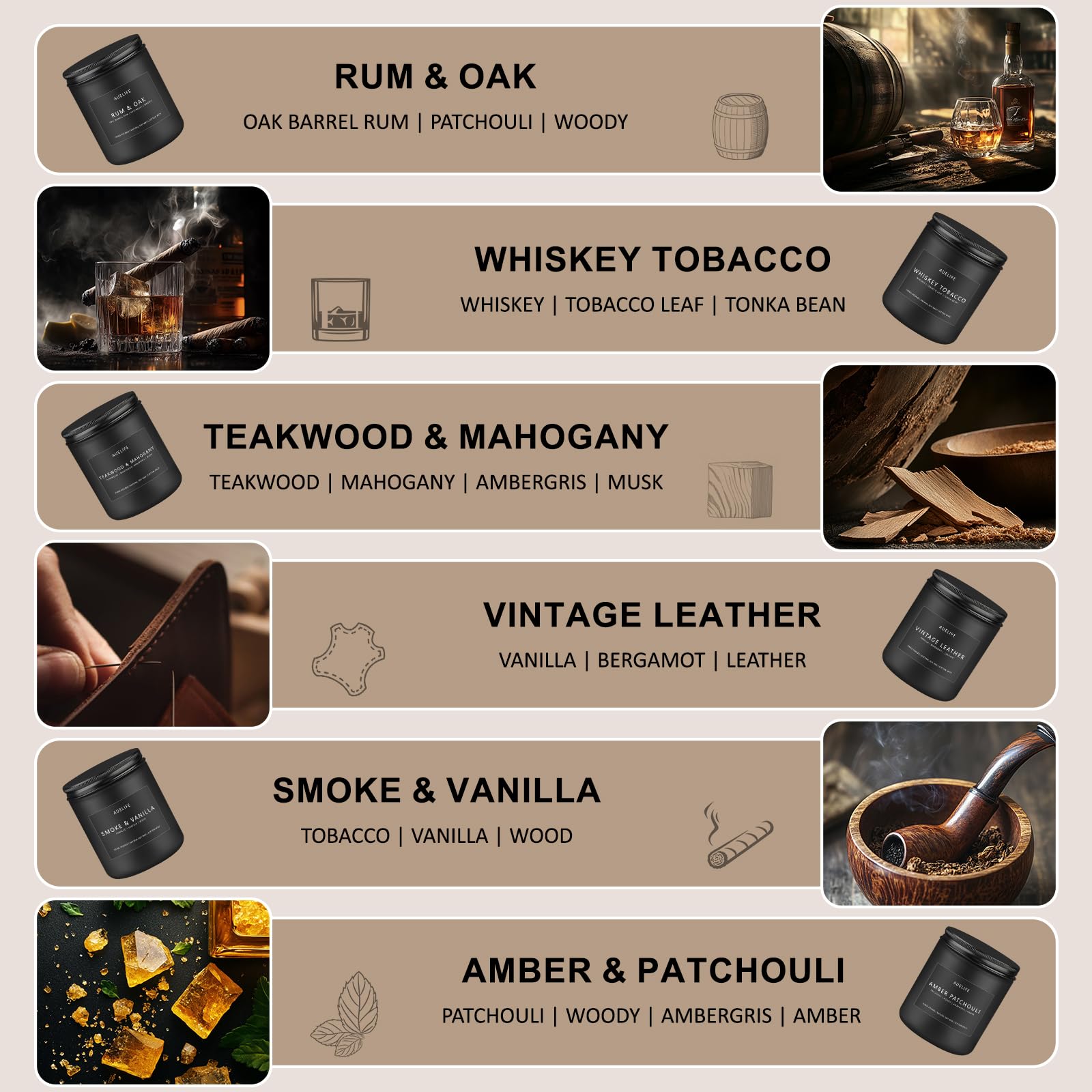 Vela Auelife vainilla humo: aroma suave para sala.
