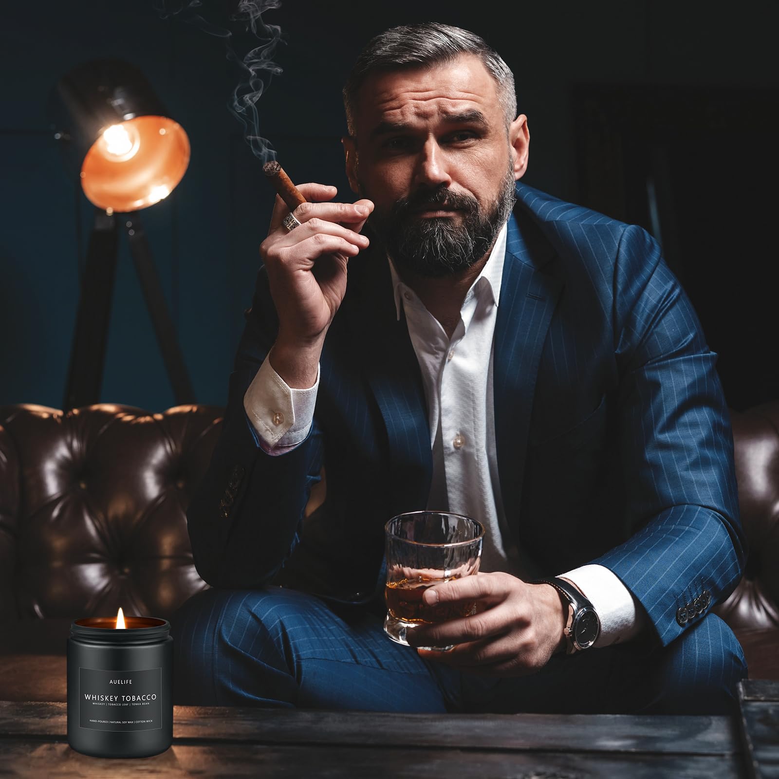 Auelife aroma masculino en vela, complemento de relajación