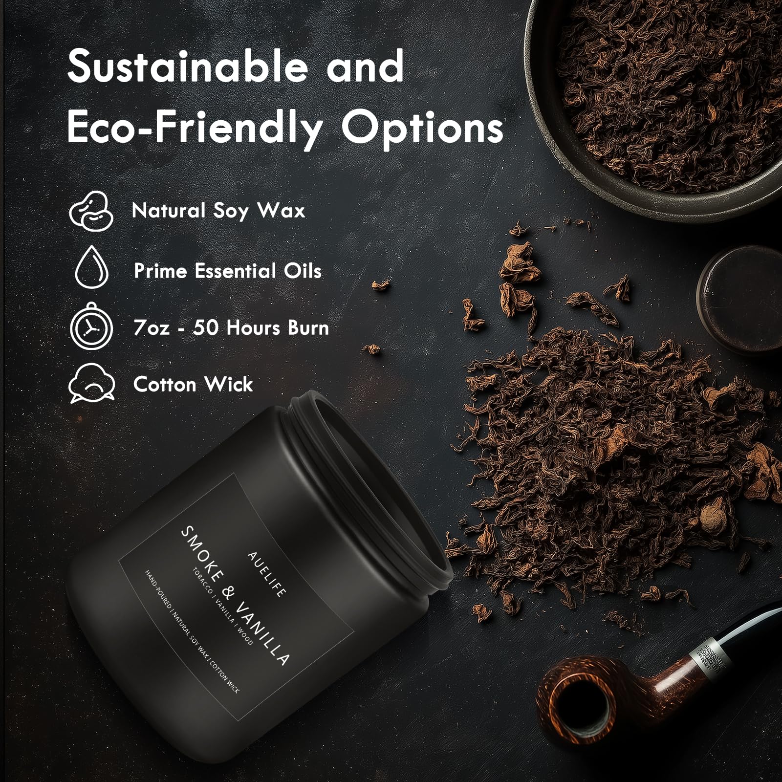 Auelife vela lavanda para hombre efecto calmante y elegante